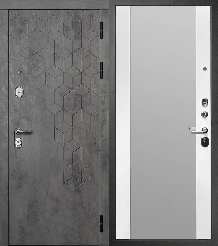 Входная дверь стальная 11,5 см Лабиринт Z-Белый софт фото 1 — Финдвери