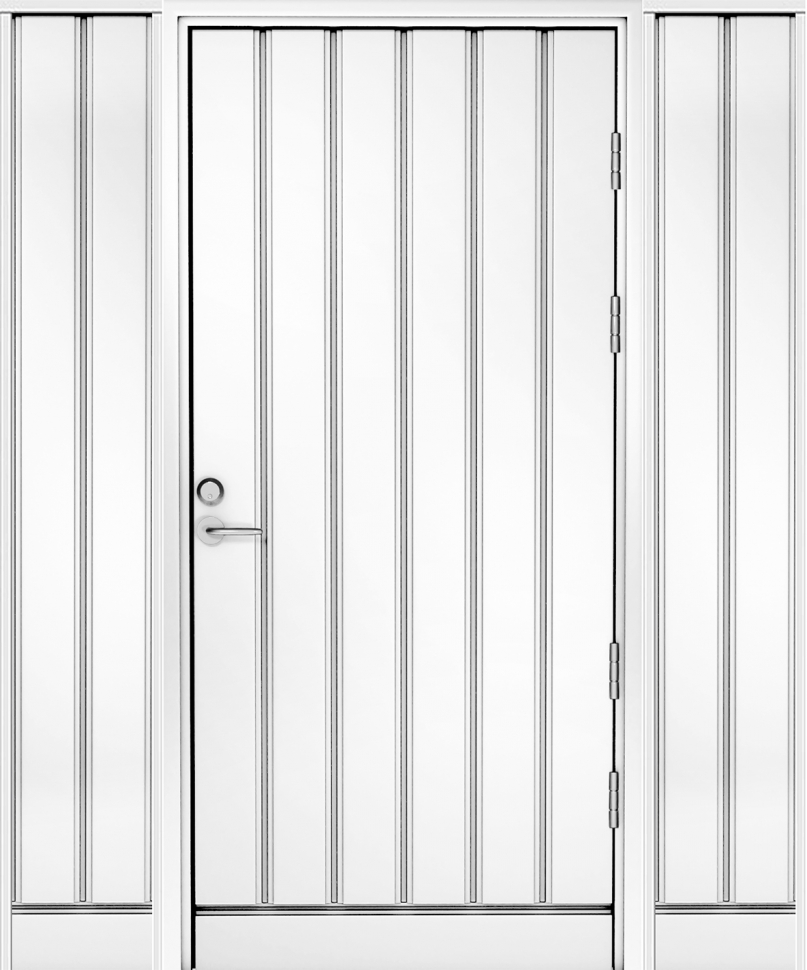 Белая входная дверь R1894 с 2 глухими створками фото 1 — Финдвери