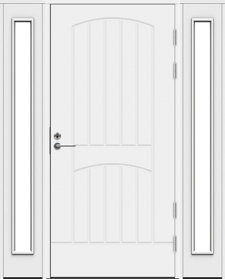 Белая входная дверь R2000 с 2 остекленными створками фото 1 — Финдвери